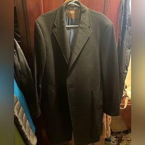 Hickey Freeman Navy Overcoat 44reg